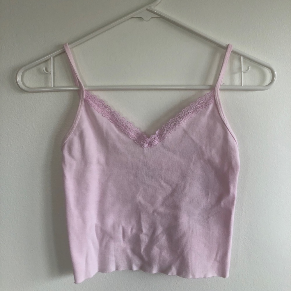 Brandy Melville | Pink Nicolette Lace Tank